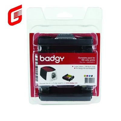 Badgy100/200 Τυποποιητής κάρτας Evolis CBGR0100C YMCKO Ribbon για επαγγελματίες και εκτύπωση