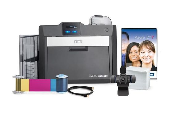 Δυνατός εκτυπωτής κάρτας ταυτότητας HID Fargo HDP6600 με διπλή όψη με 600dpi και κορδέλα 084911/084900