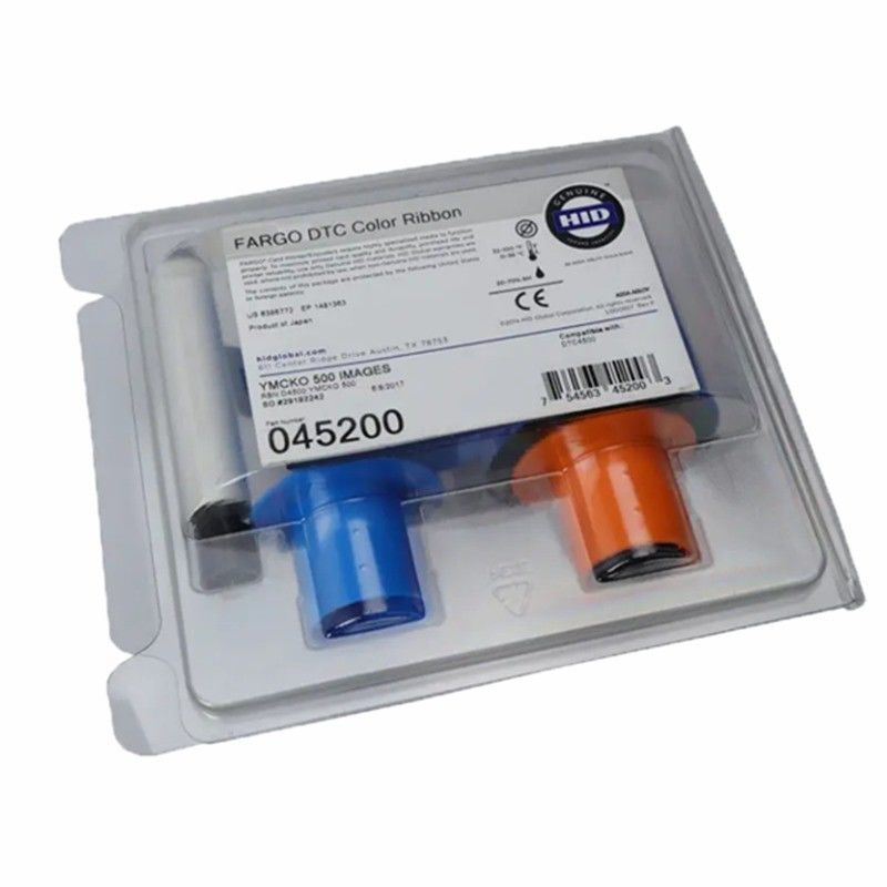 Fargo 45200 YMCKO Χρωματικές κορδέλες για εκτυπωτές καρτών DTC4500 DTC4500e 500 εικόνες ανά ρόλο
