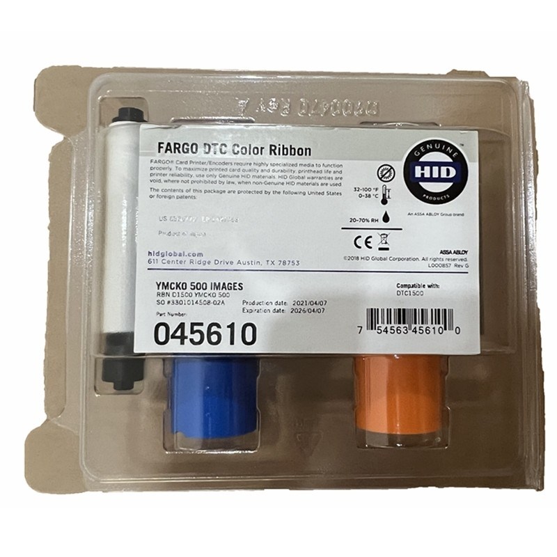 500 Ικανότητα εκτύπωσης Αρχική ταινία YMCKO για Fargo 45610 DTC1500 Τυπογράφος Αρχική
